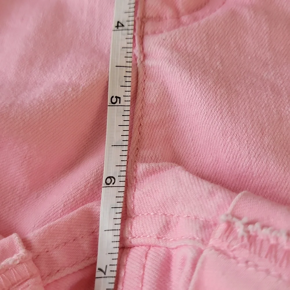 Justice Girls Cuffed Shorts · Light Pink · Zipper Snap Closure · Size 8